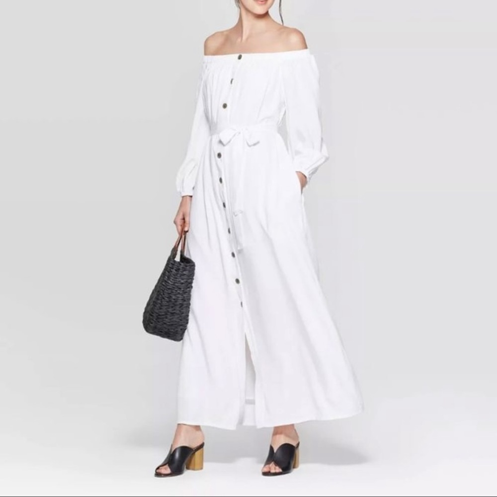 White Who What Wear off the shoulder dress, Women’s Medium